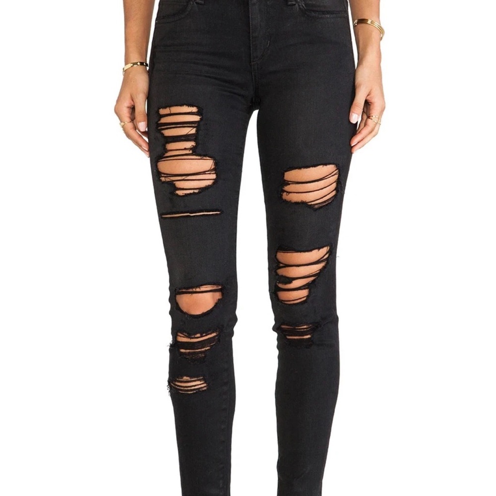 Joe's Jeans Black Ripped Skinny Jeans